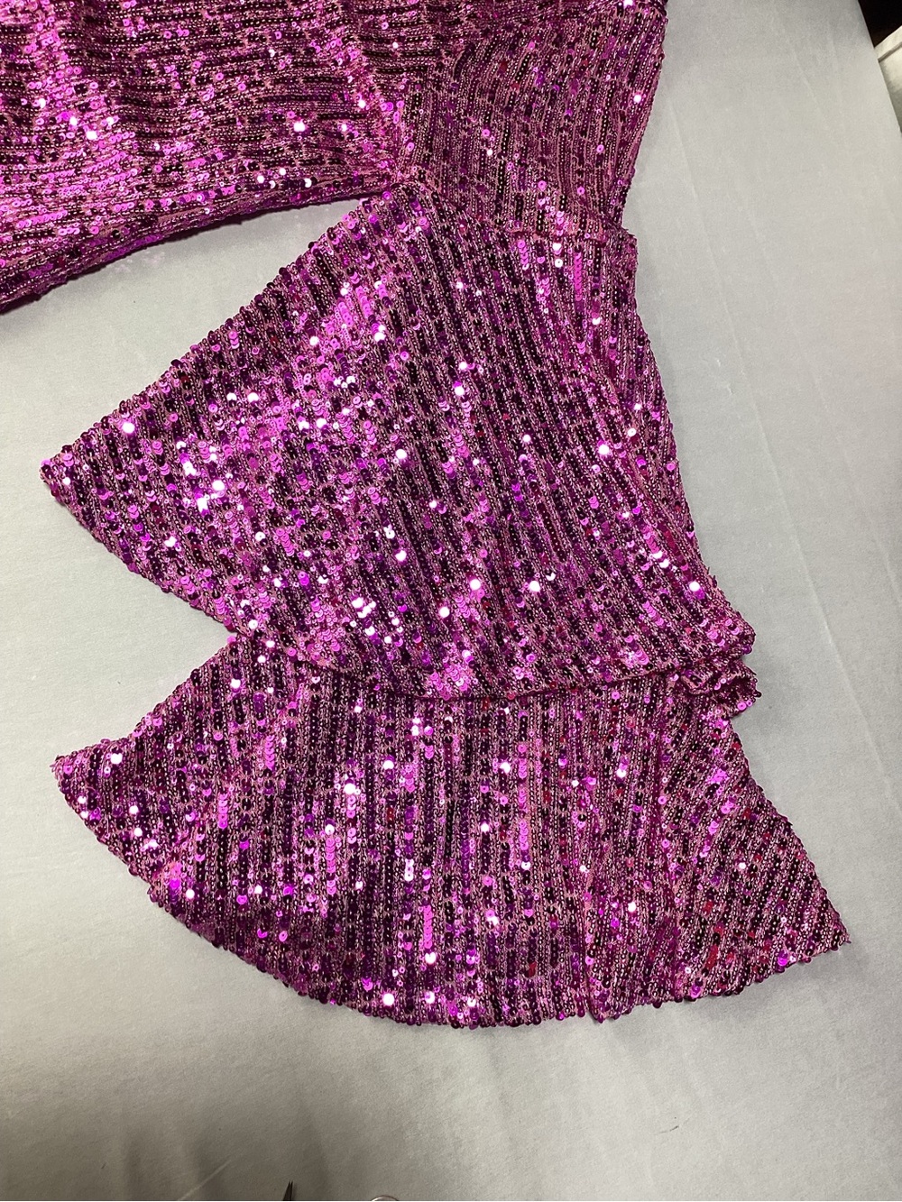 Buddy Love Pink Sequin Tiered Bell Sleeve Mini Dress - Picture 4 of 10